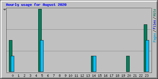 Hourly usage for August 2020